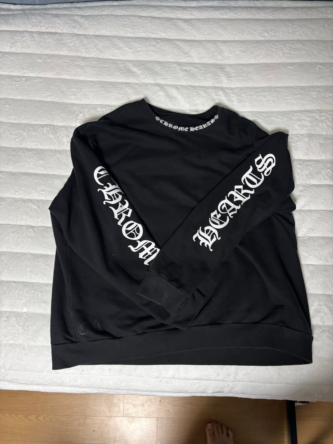 크롬하츠 넥로고 크루넥 스웨트 셔츠 블랙 xl 맨투맨 상품이미지1