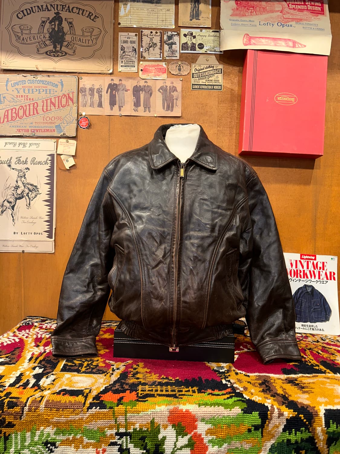 ( L ) 가죽자켓 레더자켓 봄버자켓 빈티지가죽 a2가죽자켓  상품이미지3