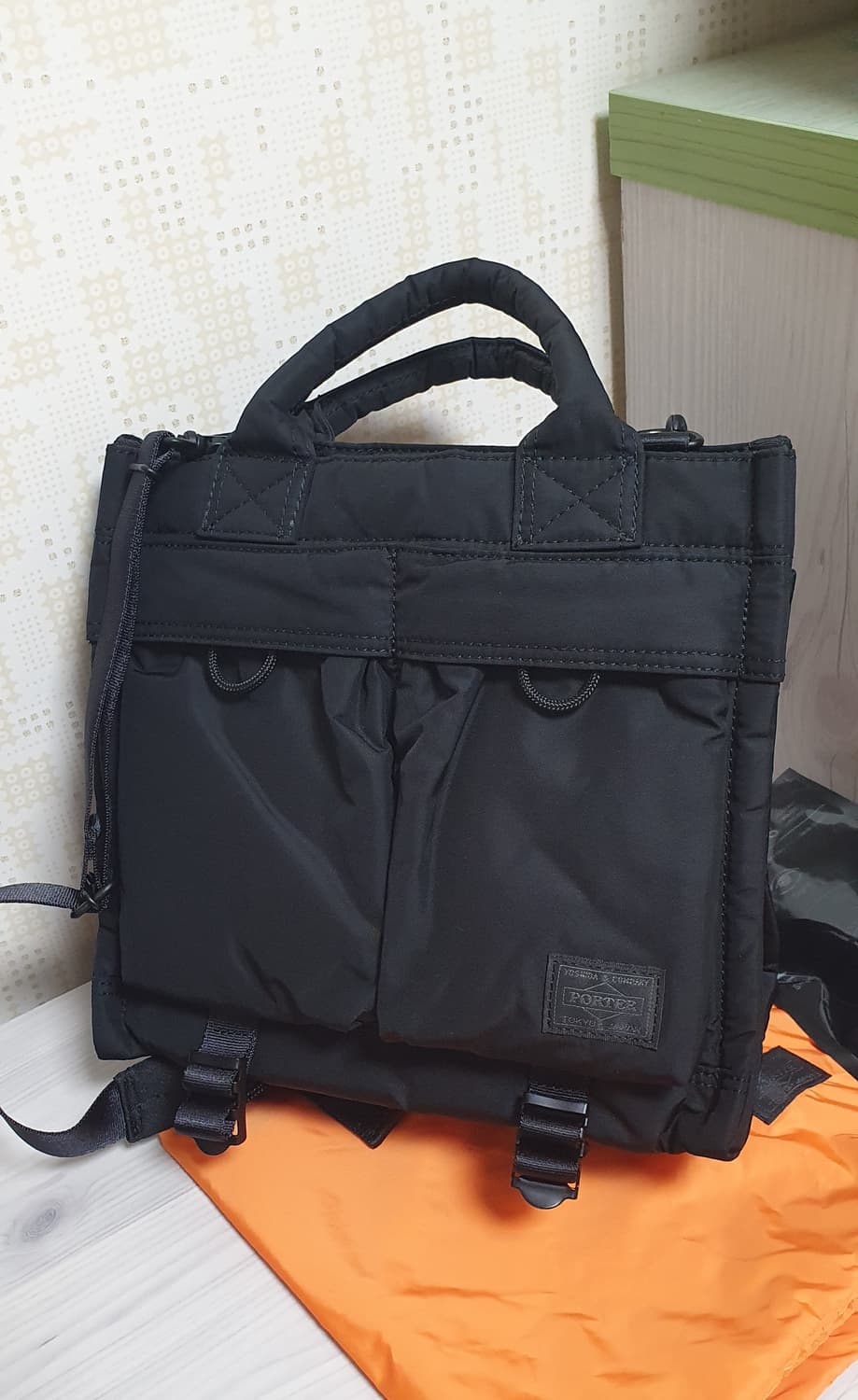 포터 센시즈 토트백 스몰 블랙 판매 상품이미지9