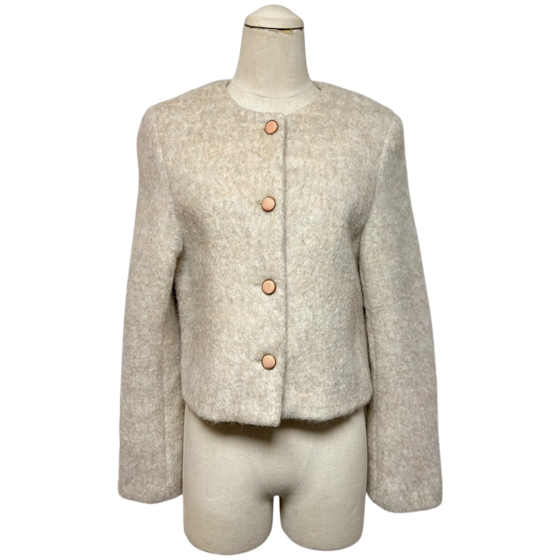 3664 베이지 울 모직자켓 상품이미지1