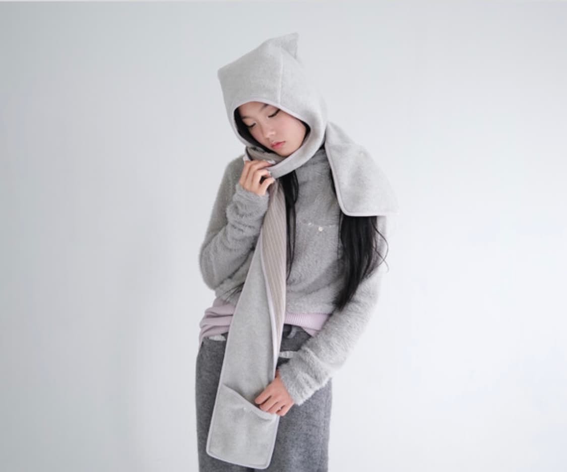 샵페어리 플러피 터틀넥 퍼 티셔츠 그레이 상품이미지2