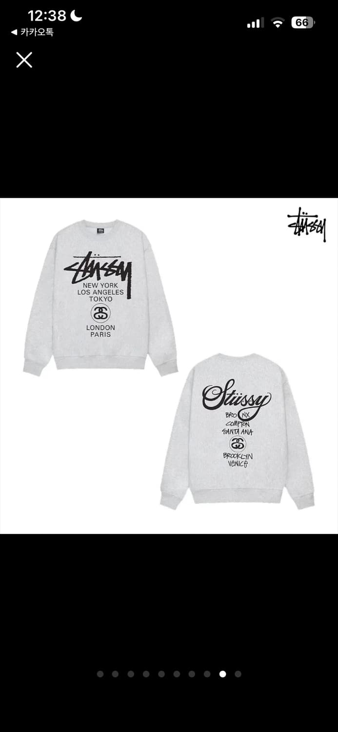 🔥정품)🔥STUSSY 스투시 월드투어 크루넥 맨투맨 3컬러 남녀공용 상품이미지8