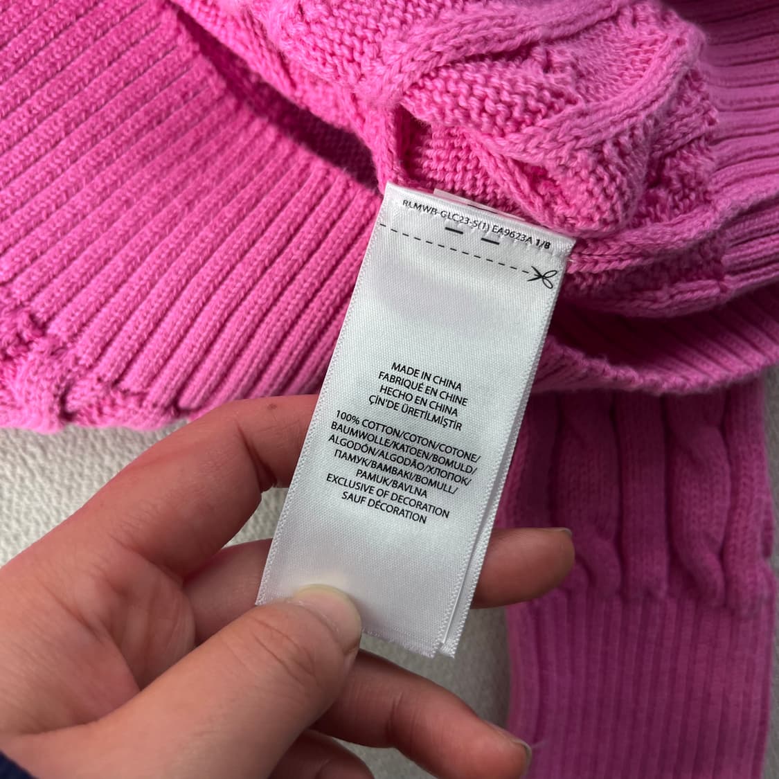 W 95 폴로랄프로렌 신형 핑크 꽈배기 니트 상품이미지6