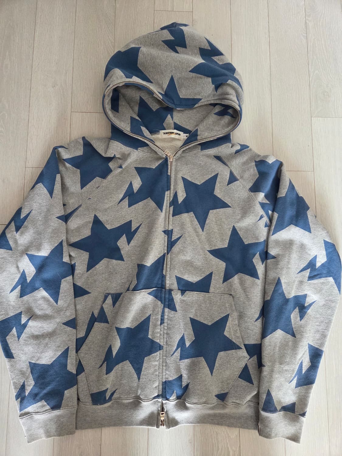 베이프 스타 후드집업 블루 그레이 M 상품이미지1