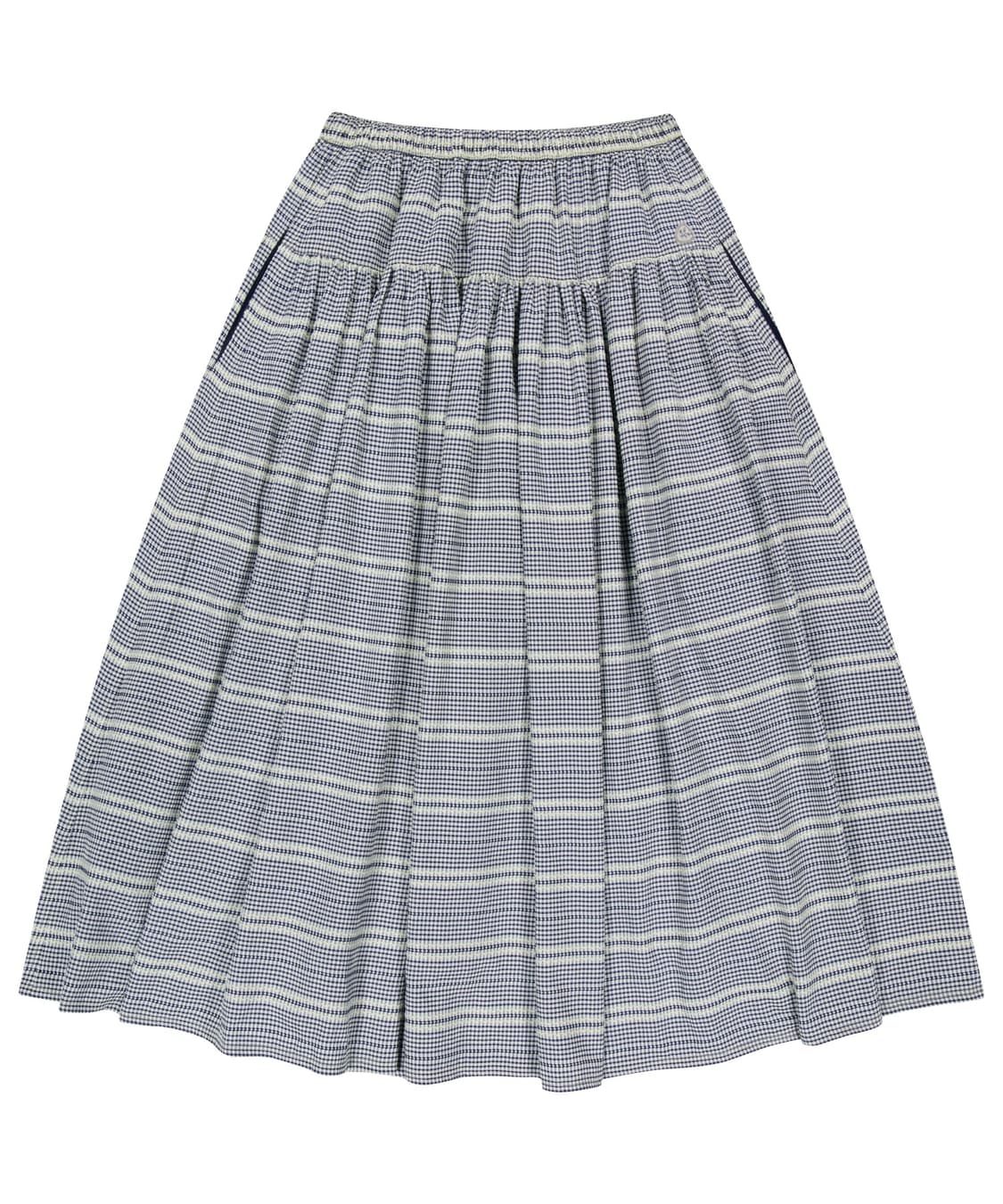 COYSEIO WIDE SHIRRING SKIRT NAVY 상품이미지1
