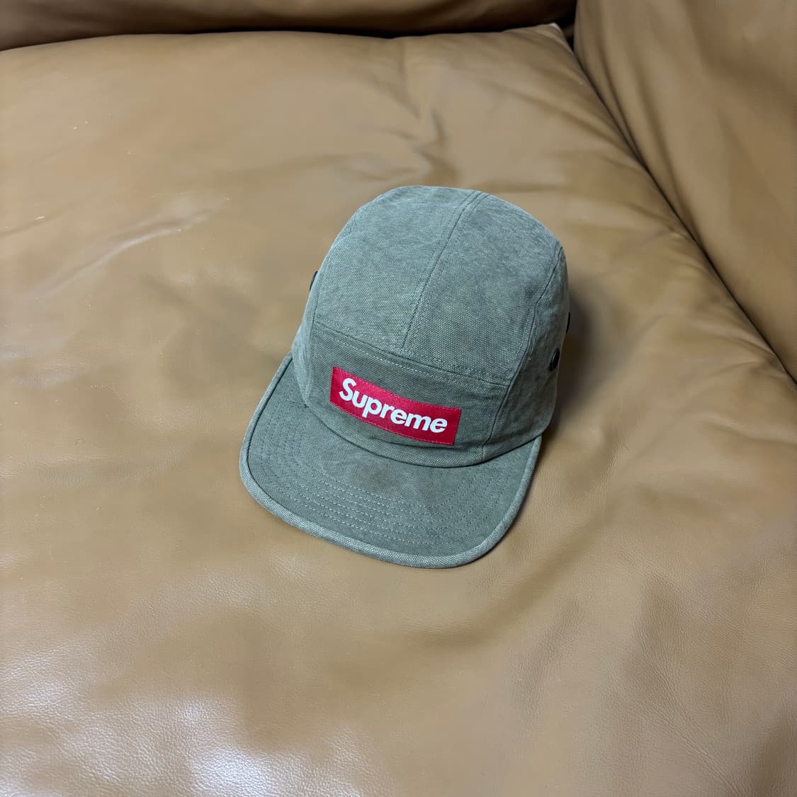 Supreme 슈프림 스톤 워시드 올리브 카키 캠프캡 모자 상품이미지1