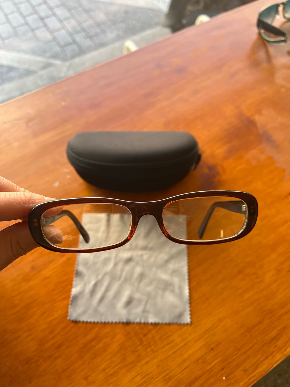 백산안경 빈티지 브라운 스퀘어 프레임 상품이미지3