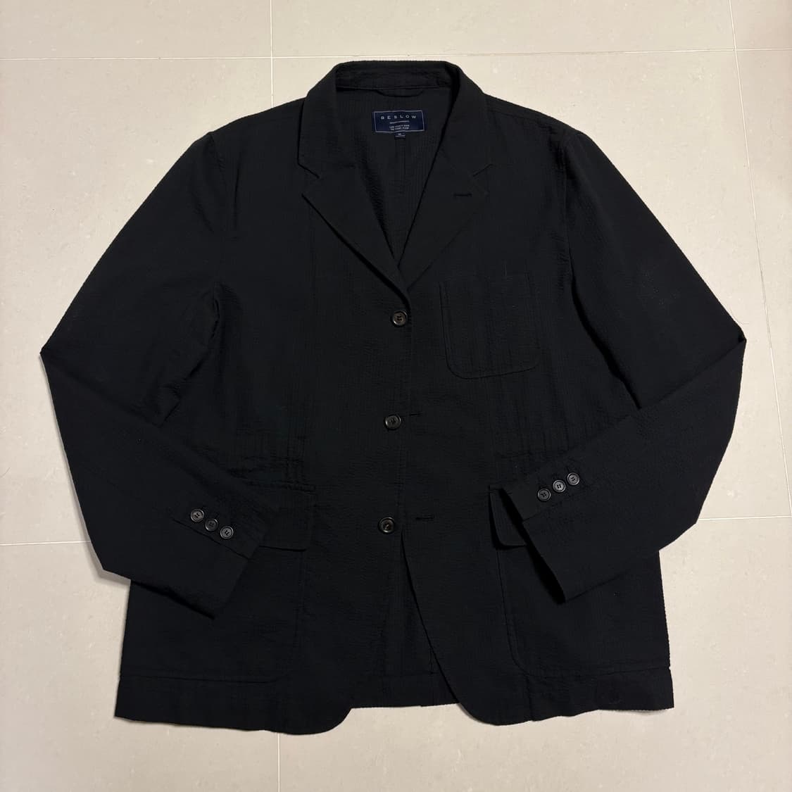 정품 비슬로우 시어서커 블랙 블레이저 자켓 상품이미지2