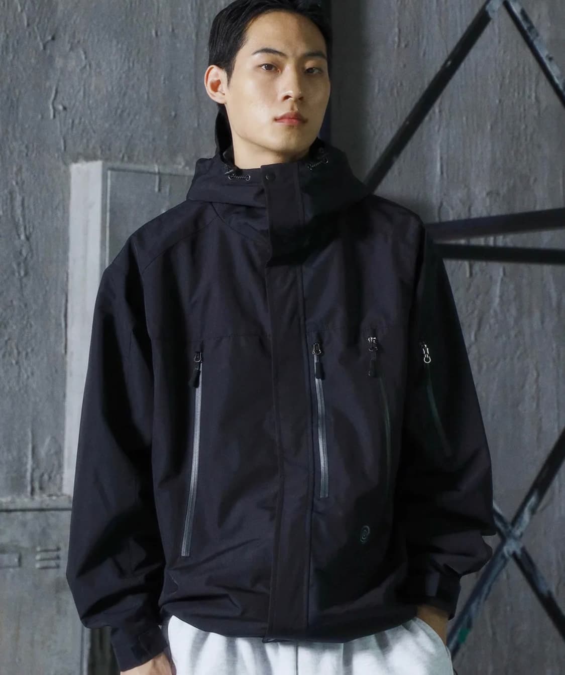 트래블 3 레이어 써밋 후드 윈드 브레이커 블랙 상품이미지1