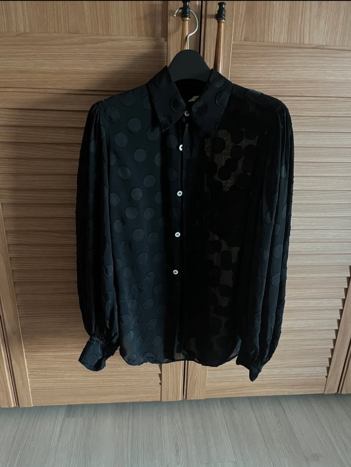 꼼데가르송 시스루 블랙 폴카 도트 블라우스 상품이미지2