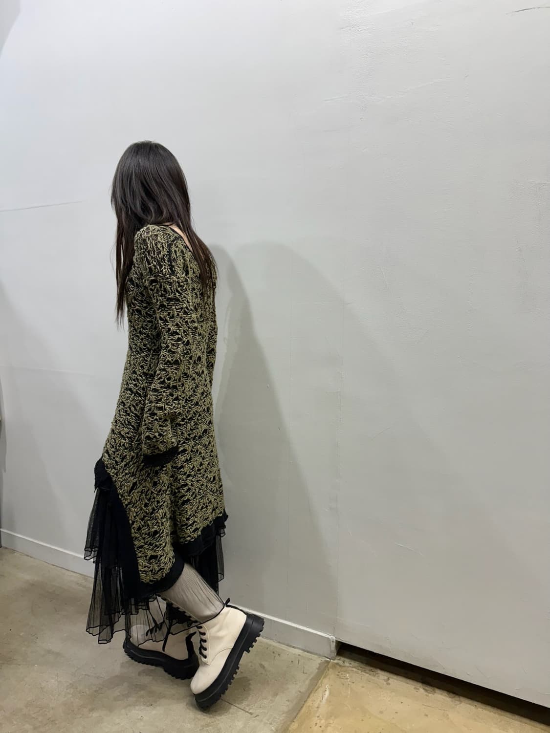 디젤 네트 디테일 언밸런스 원피스 상품이미지1