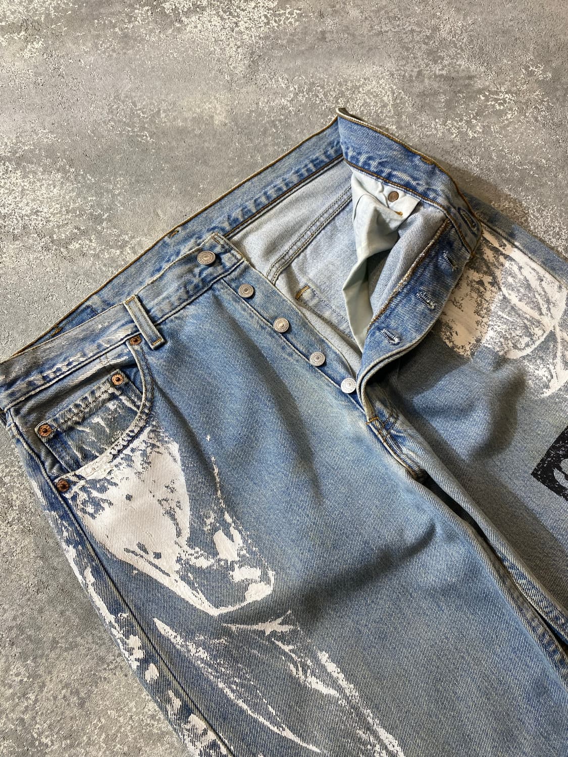 [32] 90s Levi's 501 리바이스 USA 페인팅 데님팬츠 상품이미지5