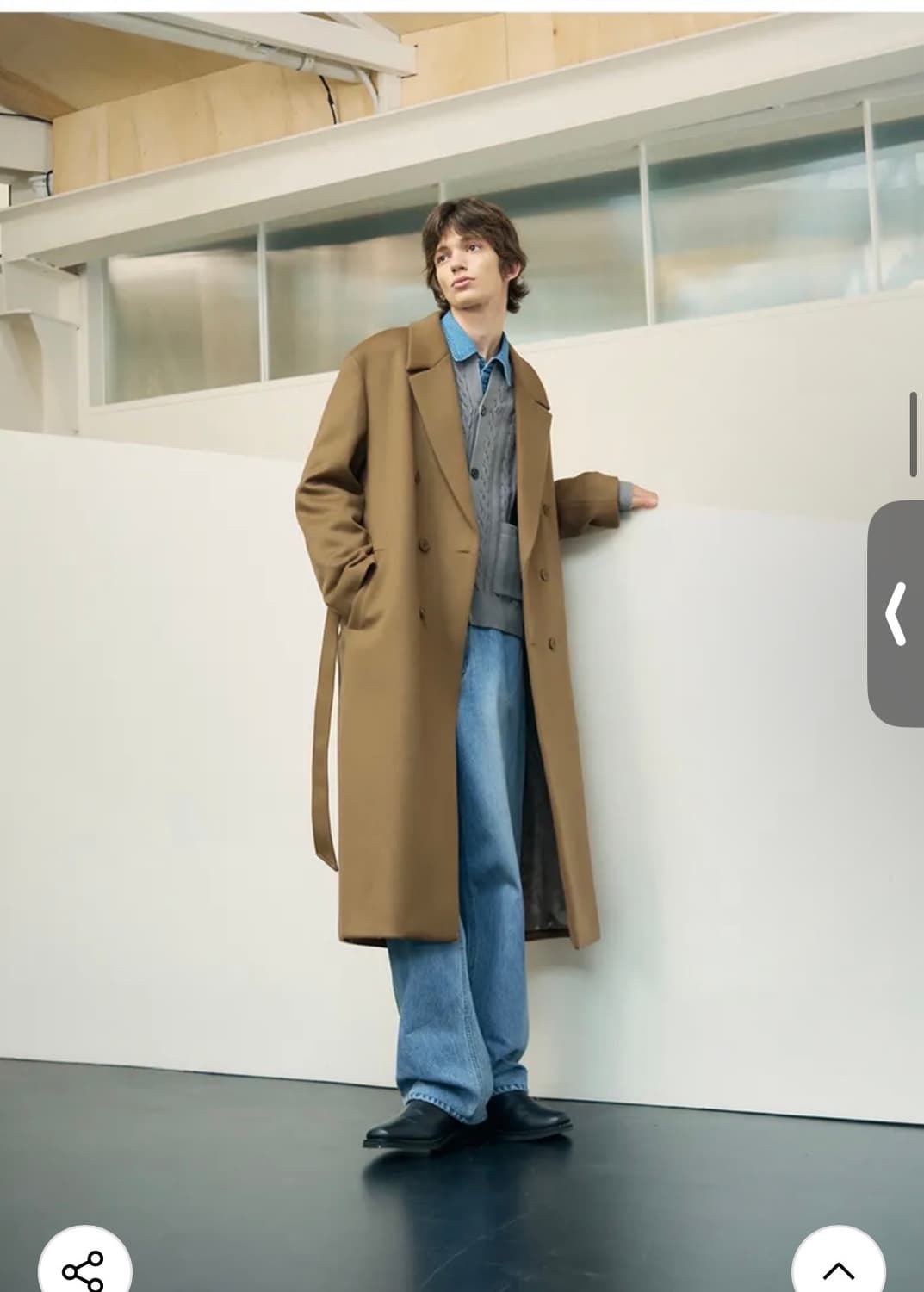 (XL) 드로우핏 프리미어 퓨어 캐시미어 로브 더블 코트 [BEIGE] 상품이미지6