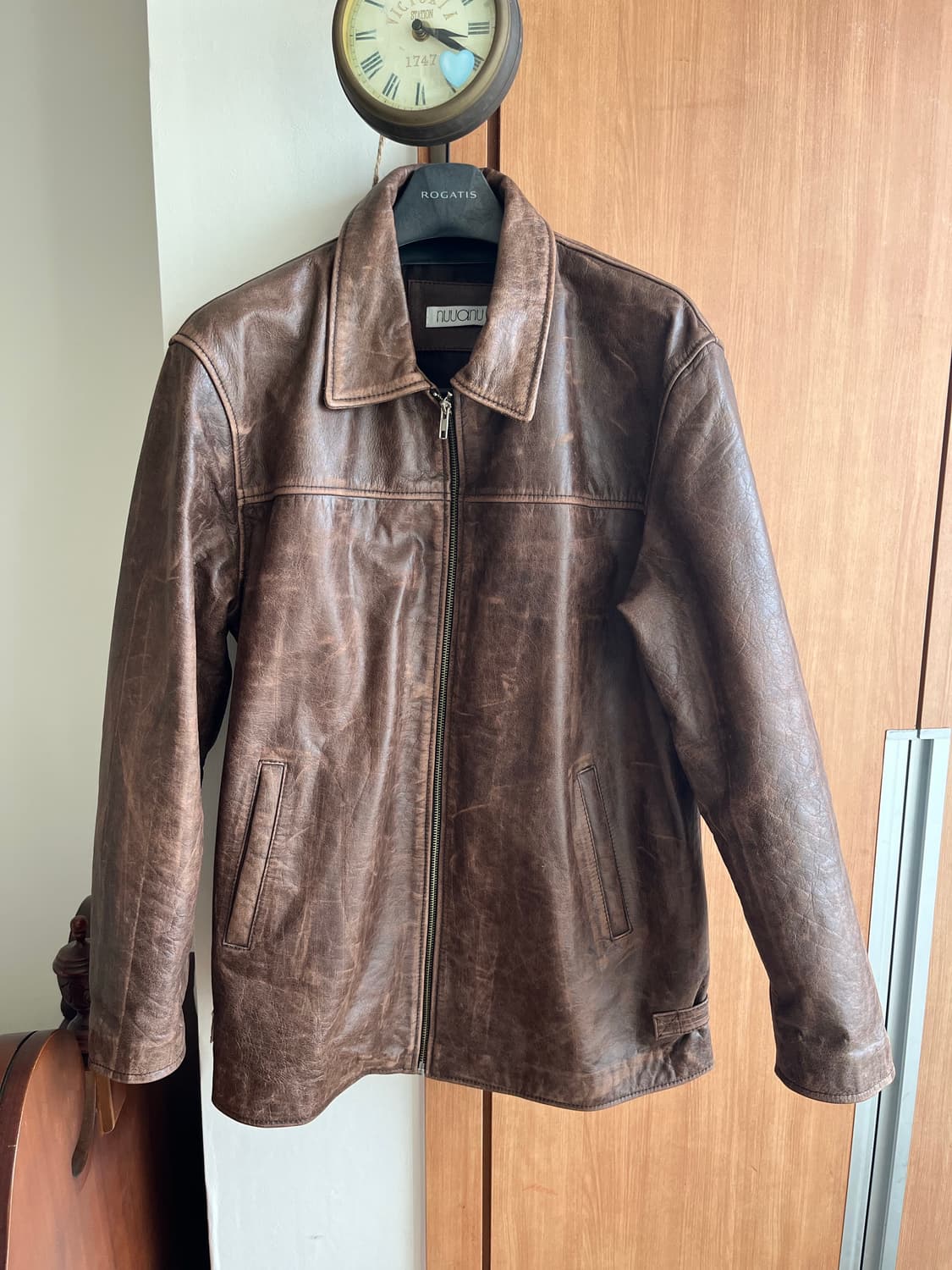 누아누 레더 자켓 브라운 상품이미지4