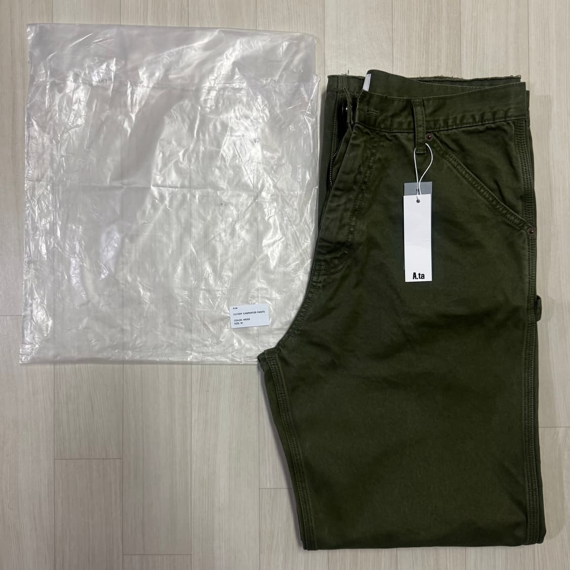 A.ta 에이타 CUT OFF CARPENTER PANTS (MOSS) 상품이미지3