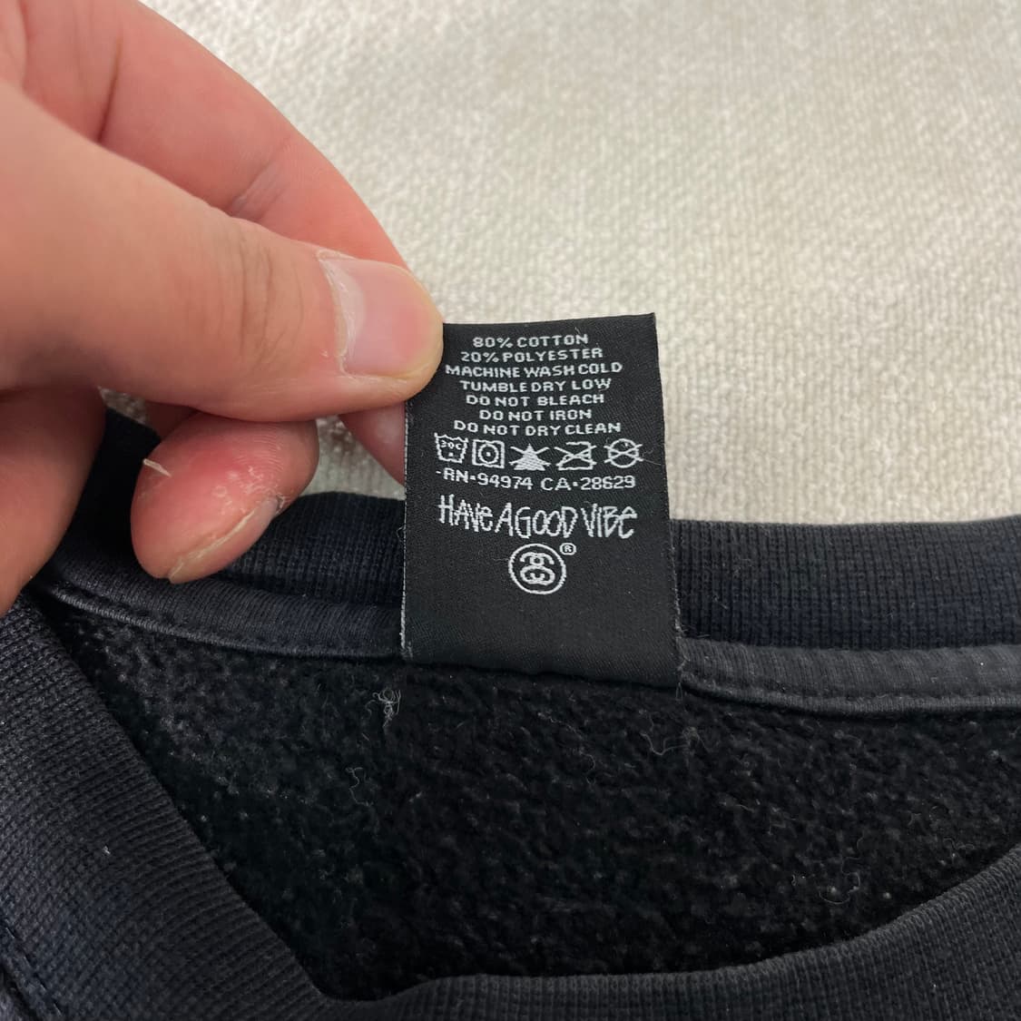 100 스투시 월드투어 블랙 맨투맨 상품이미지5