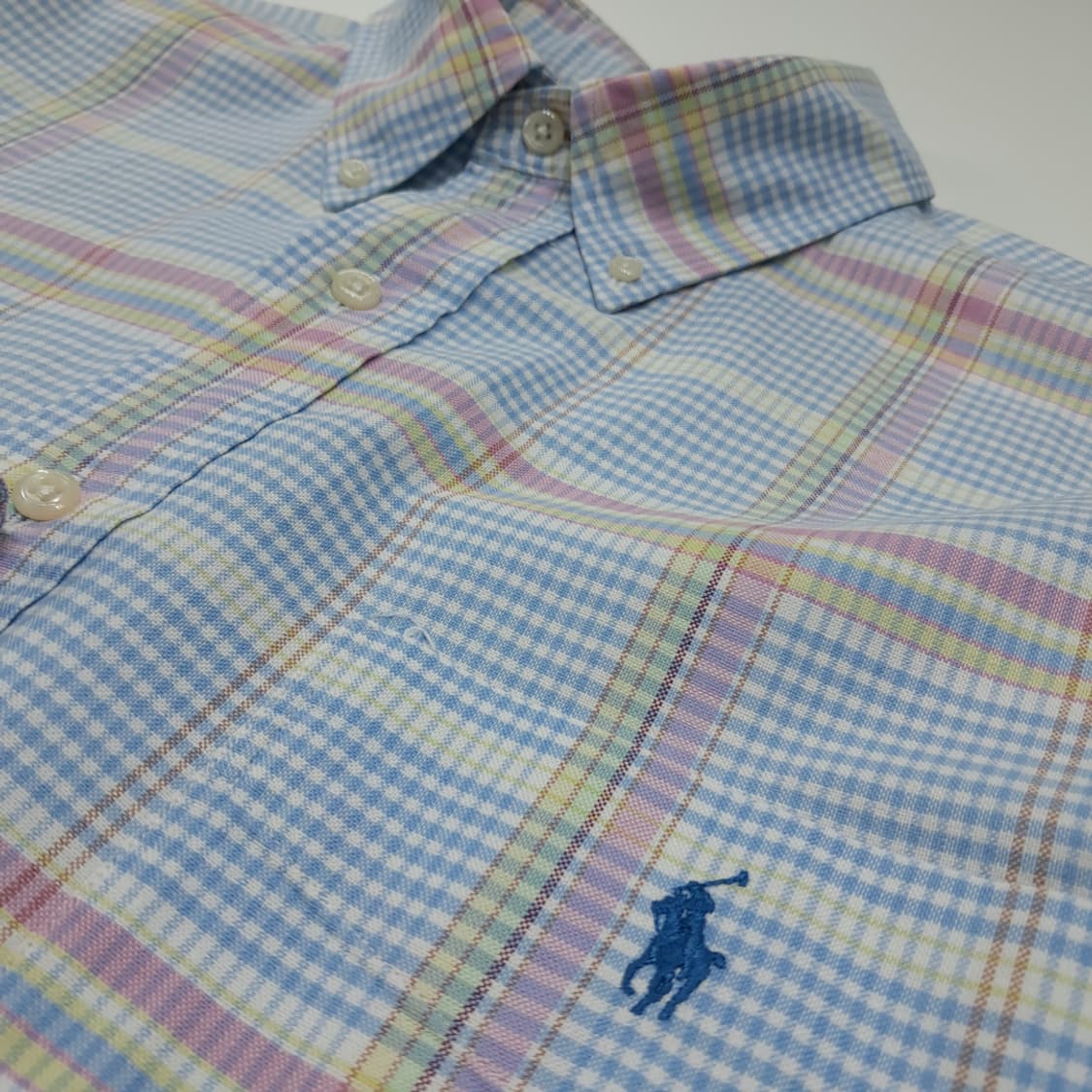 CN855 L 폴로 랄프로렌 USA 코튼캔디 멀티체크 긴팔 셔츠 남방 상품이미지5