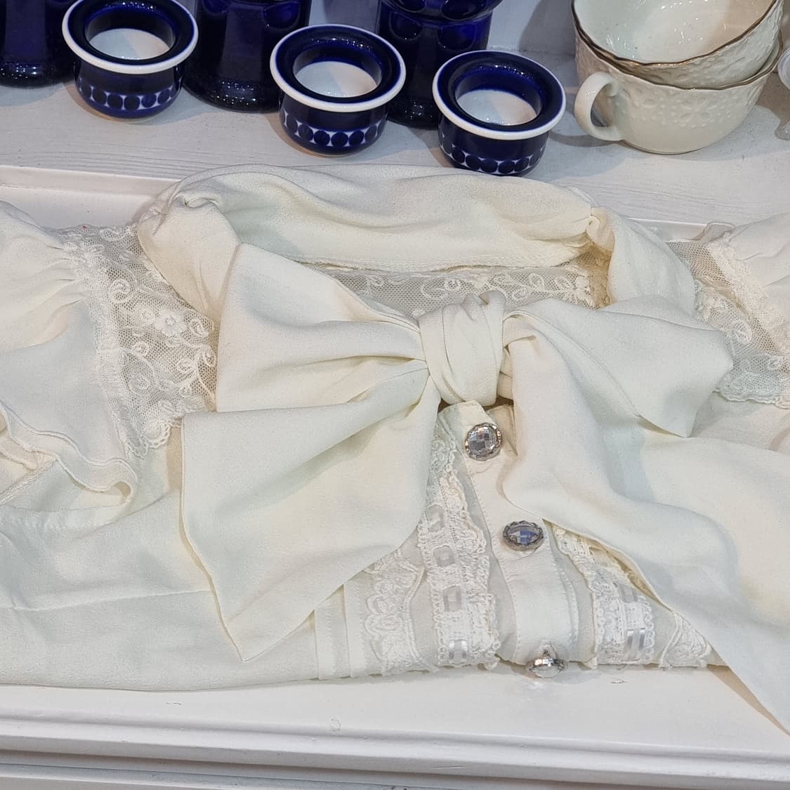 Liz Lisa(리즈리사) 아이보리 빅리본 레이스 블라우스 상품이미지6