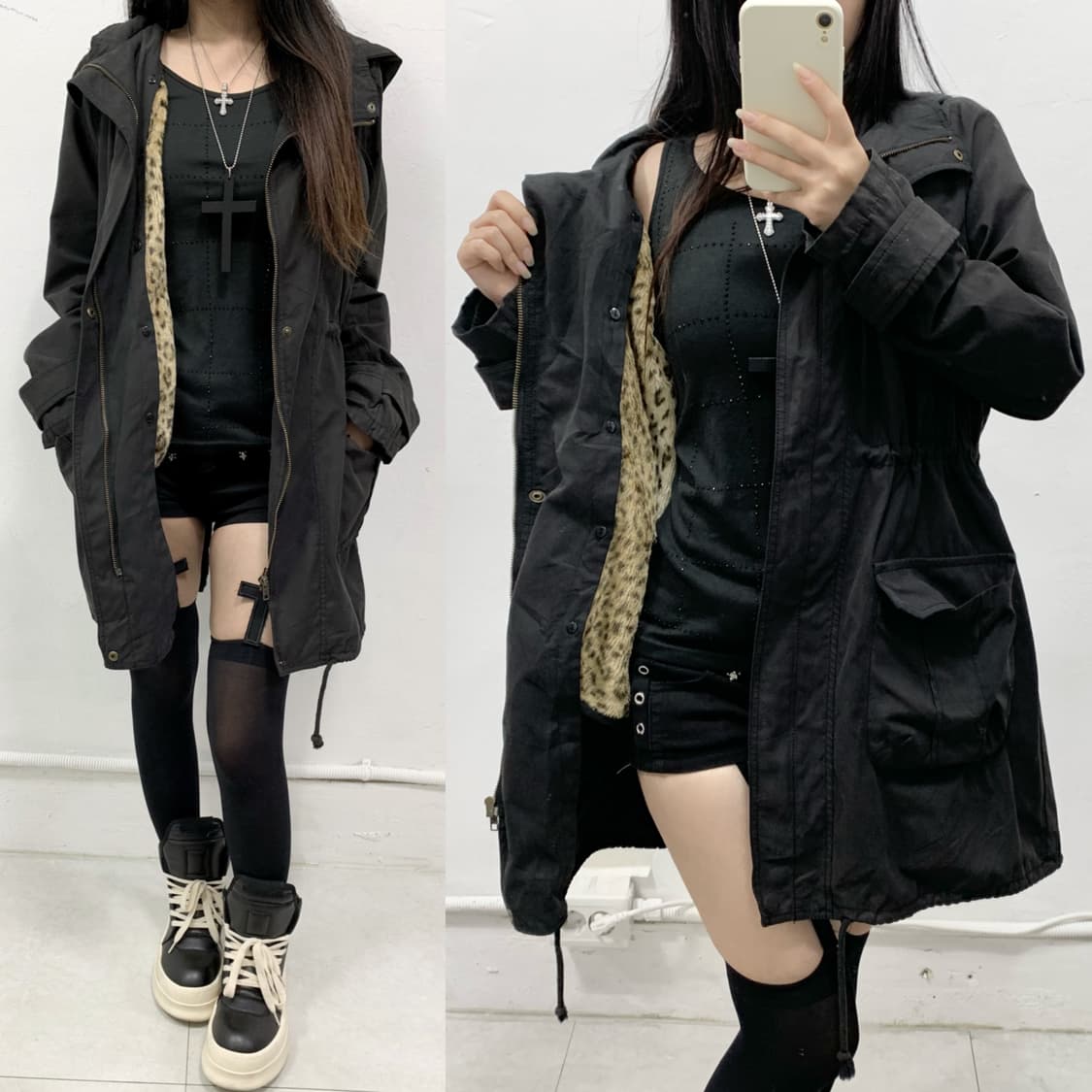 오네갸루 펑크 y2k 블랙 야상 자켓 상품이미지1