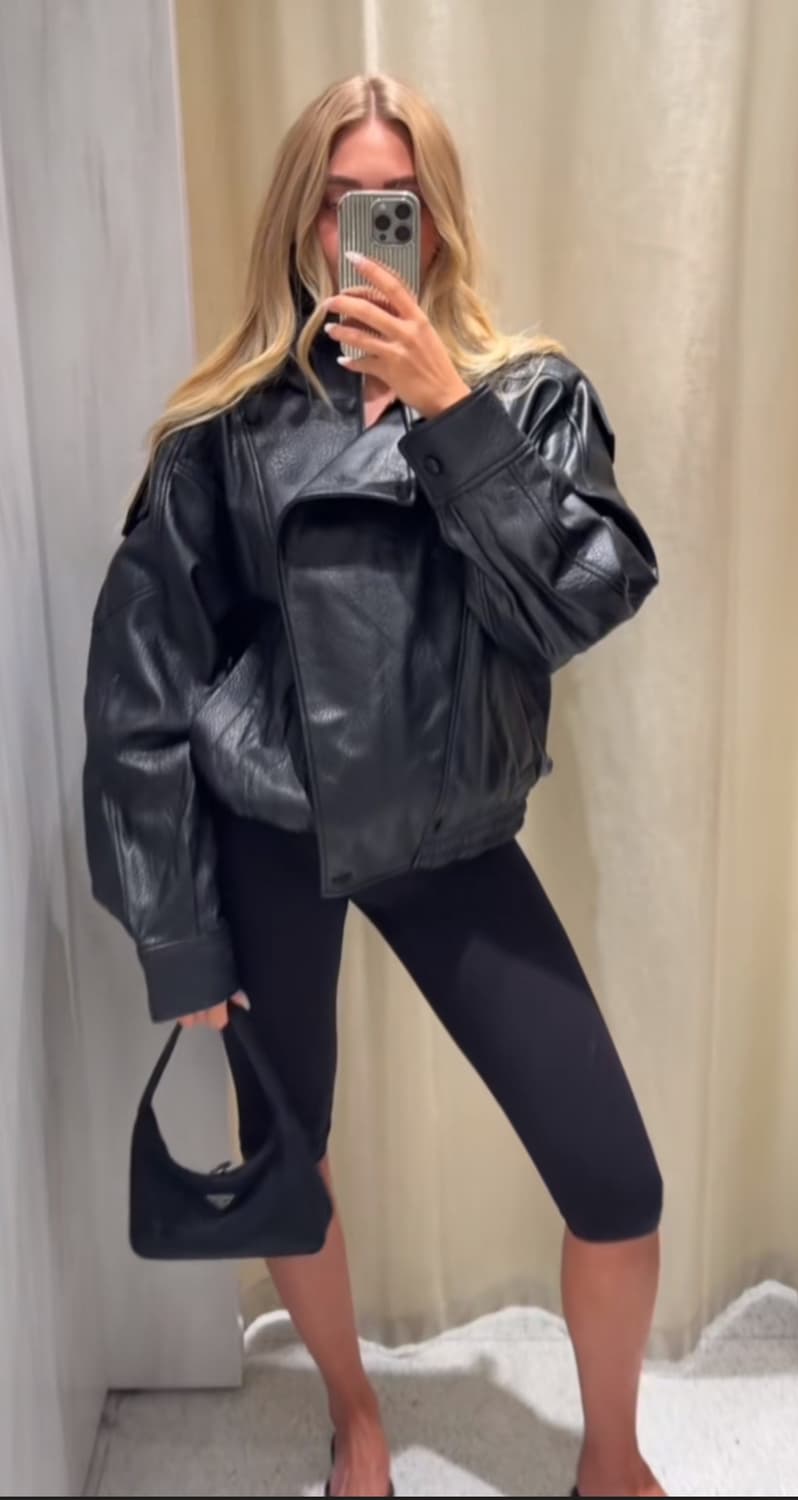 올품절/자라 생로랑 페이크 레더 자켓 상품이미지3