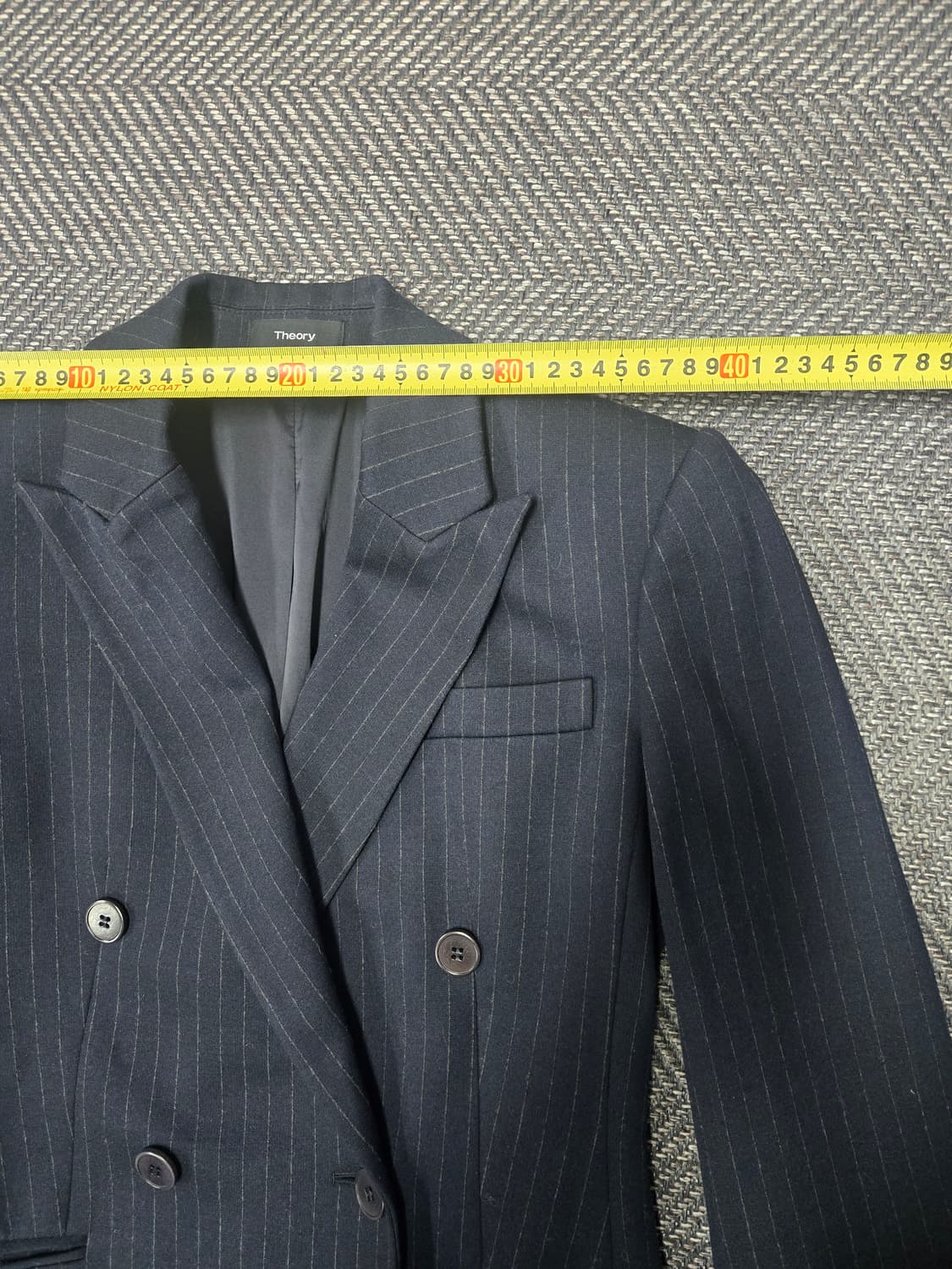 띠어리 Theory 스트라이프 더블 버튼 블레이저 네이비 자켓 상품이미지6