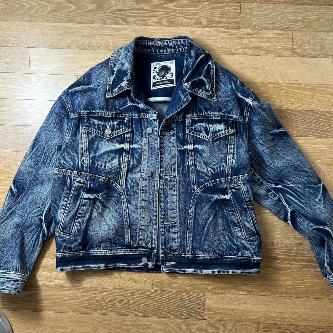 메종미네드 데님 워싱 자켓 블루 100 사이즈  상품이미지1