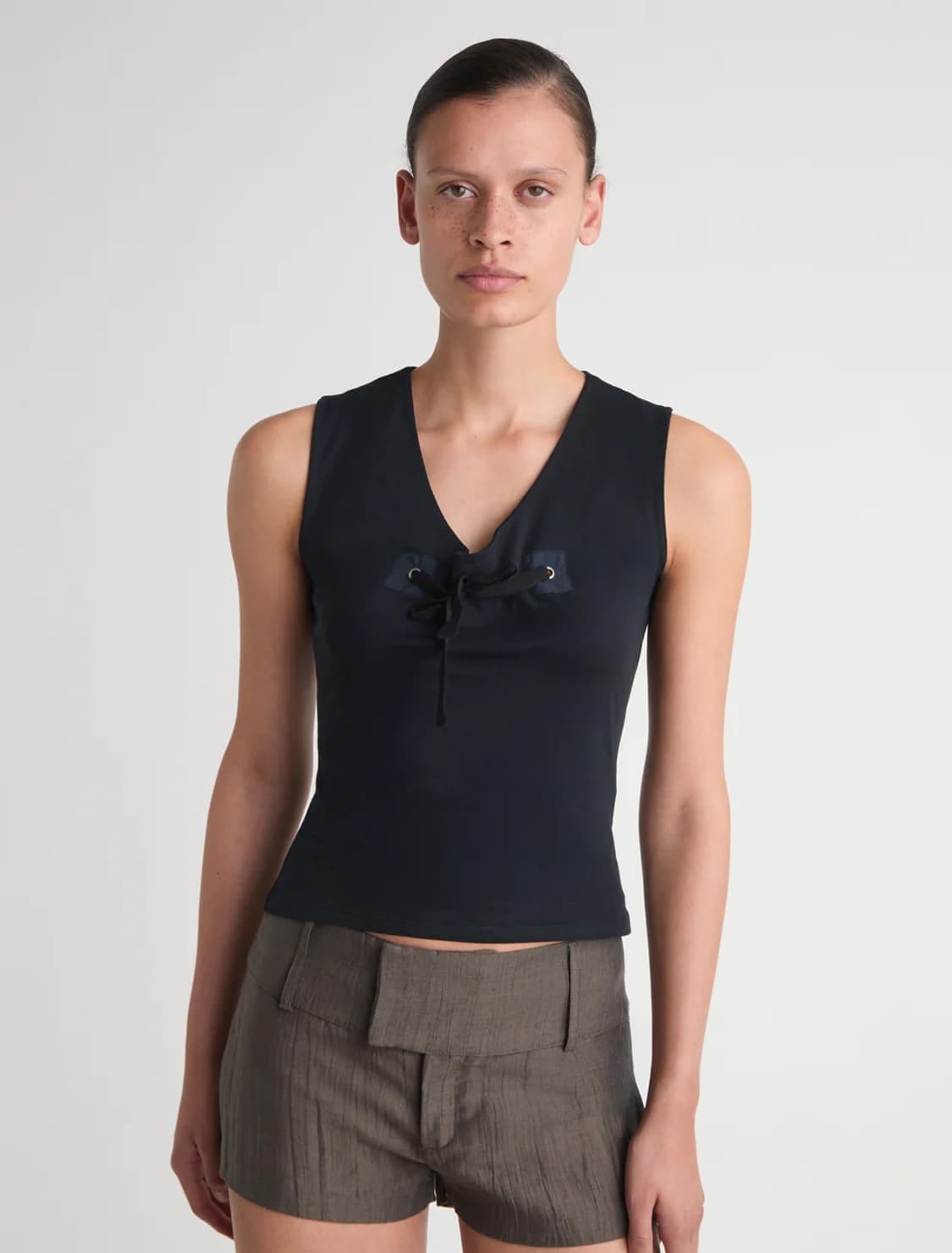 [XS,S,M,]팔로마울 Manir 슬리브리스 탑/블랙 상품이미지2