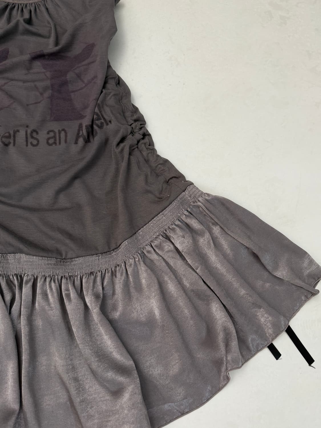 다크그레이 셔링 슬립 드레스 상품이미지5