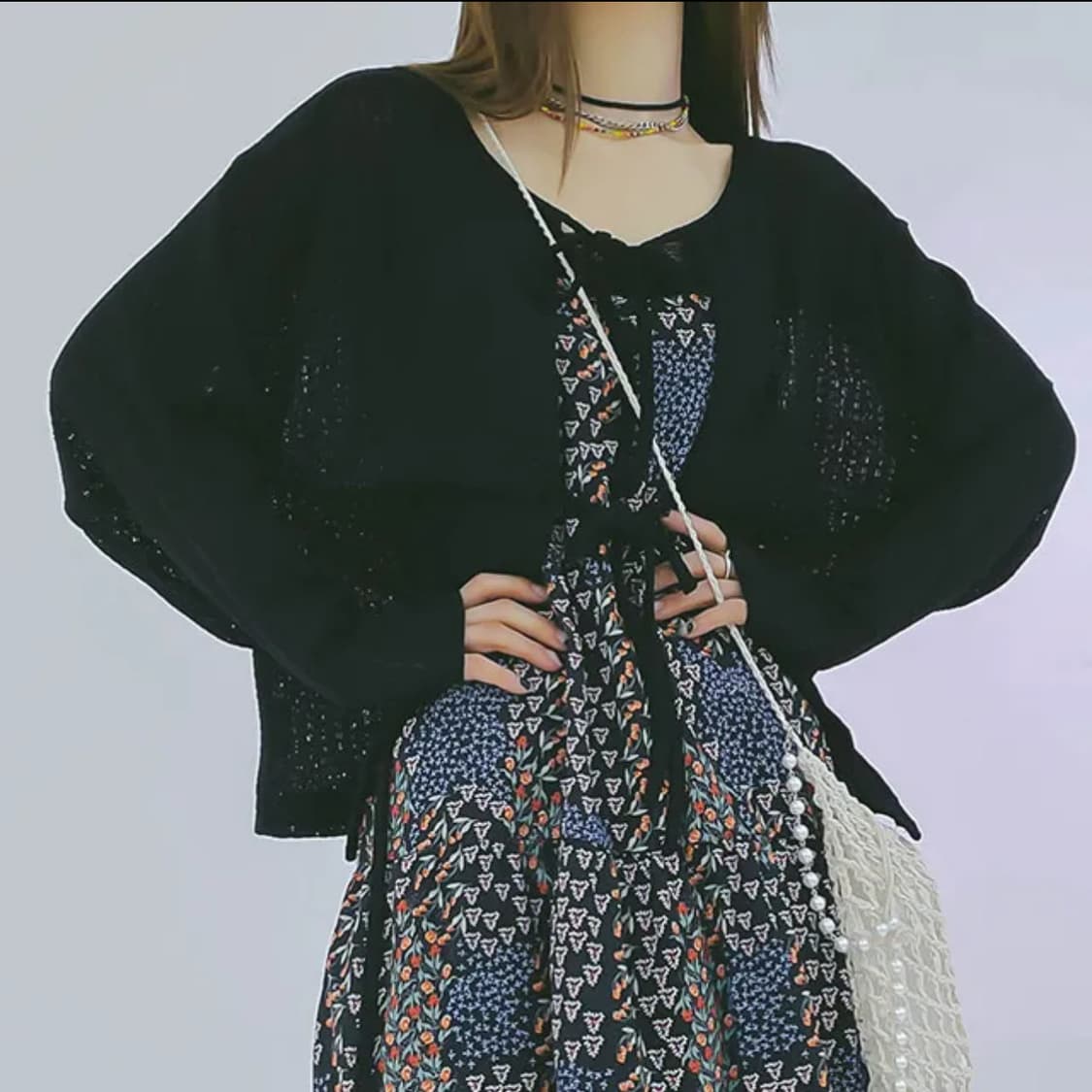 여름용 그물 니트 가디건 상품이미지8