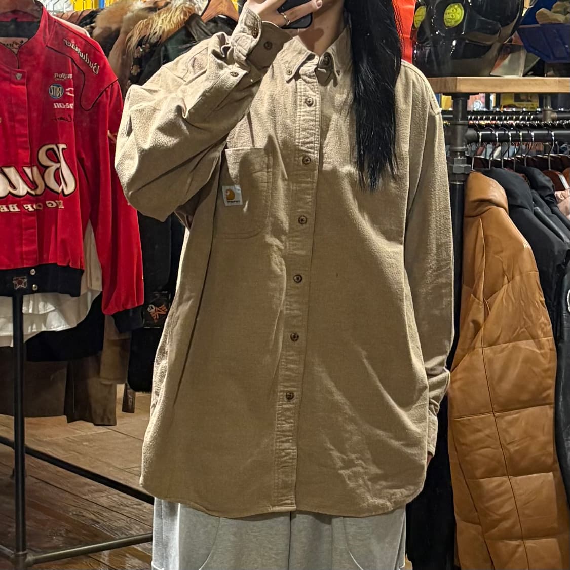 [HI] Carhartt 칼하트 긴팔 셔츠 베이지 상품이미지2