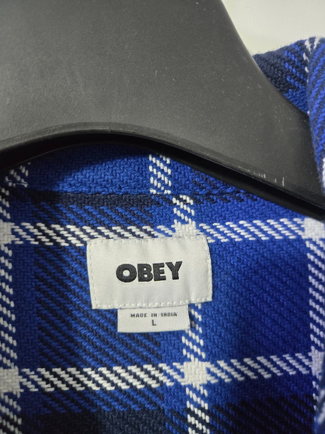 오베이 블루 체크 셔츠 상품이미지4