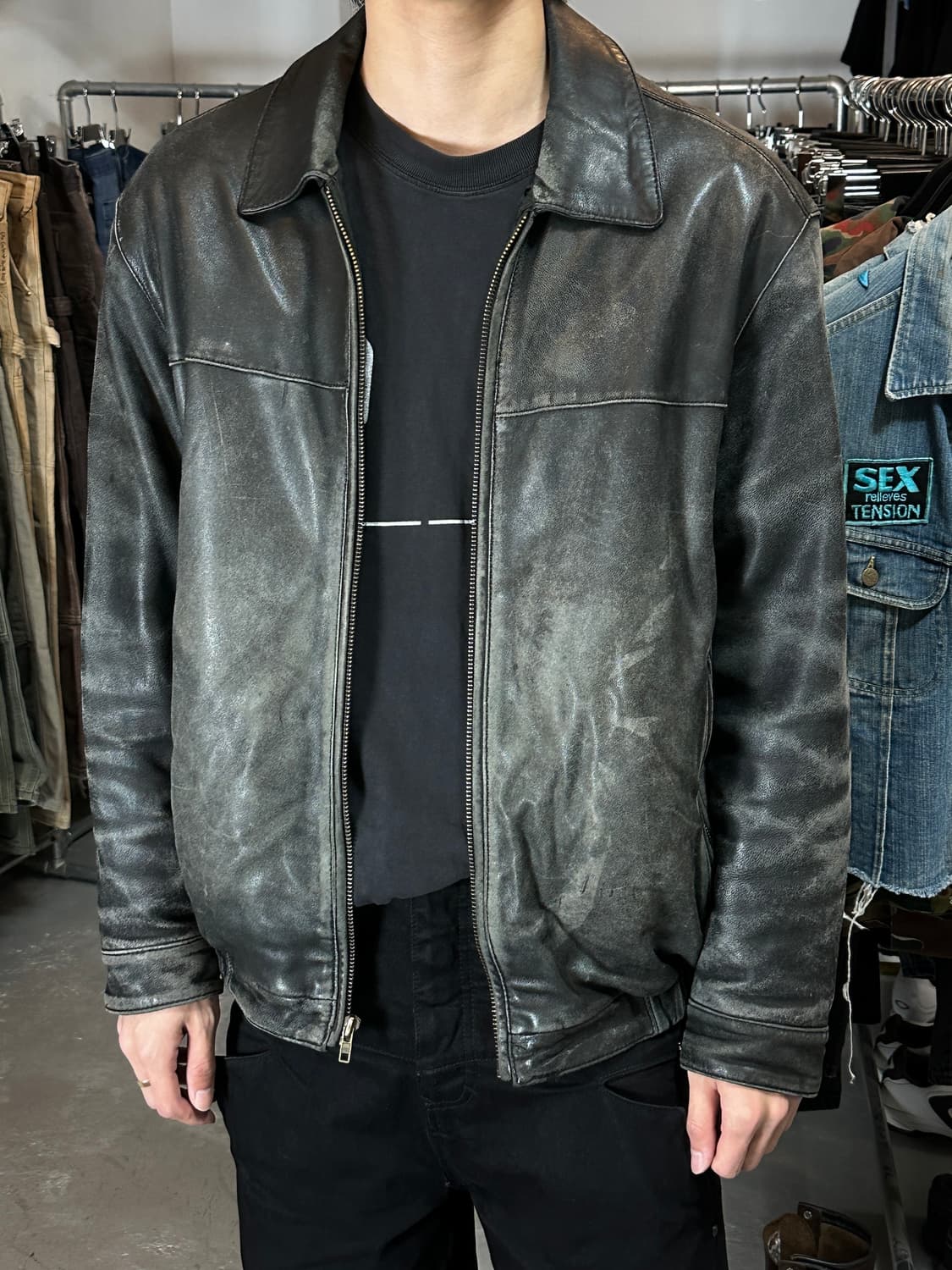 90's 빈티지 레더 봄버 자켓 빈티지 레더 자켓 상품이미지10