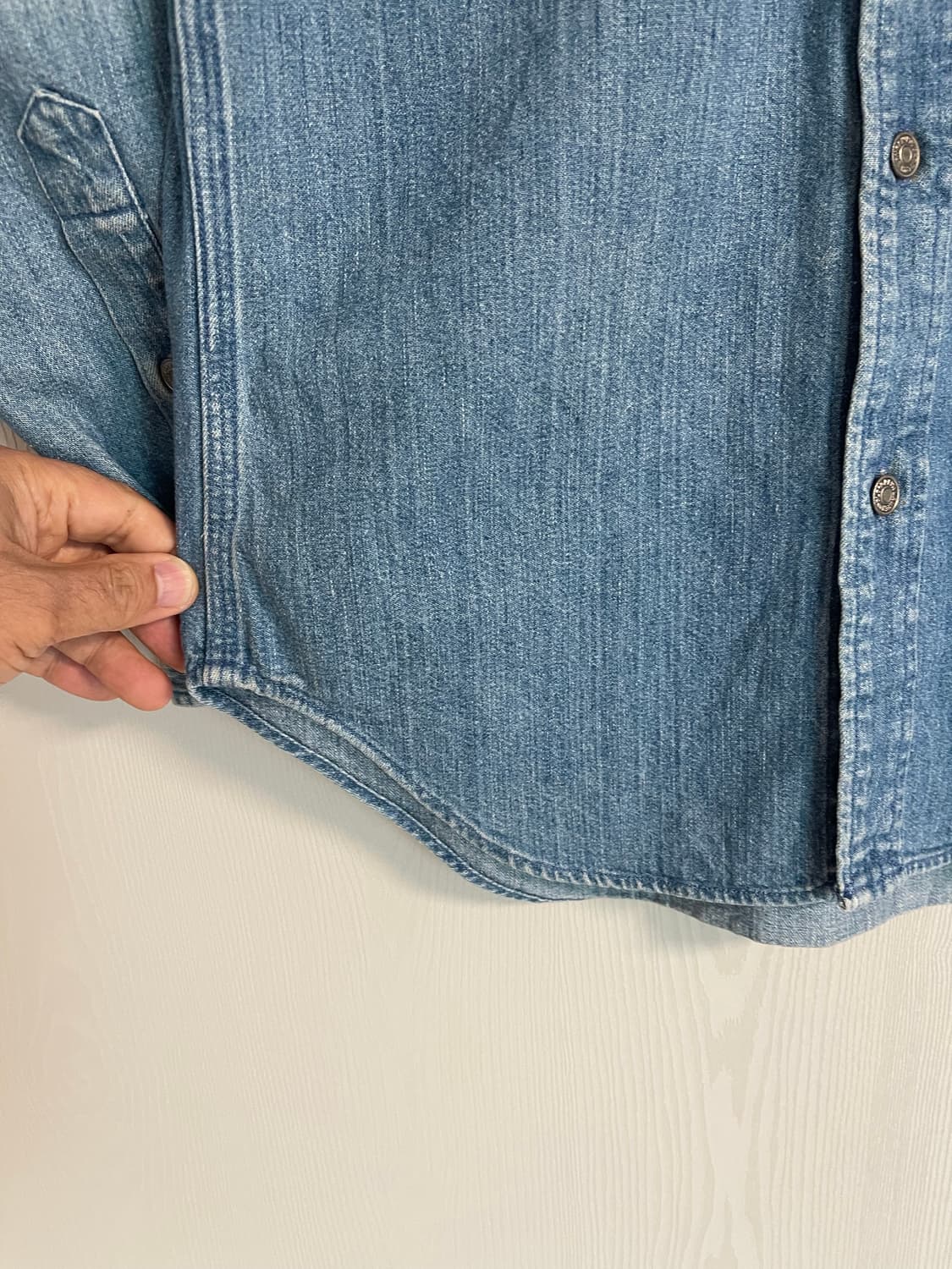 폴로 랄프로렌 1990s 빈티지 덩가리 헤비 데님 셔츠 S (실측100) 상품이미지4