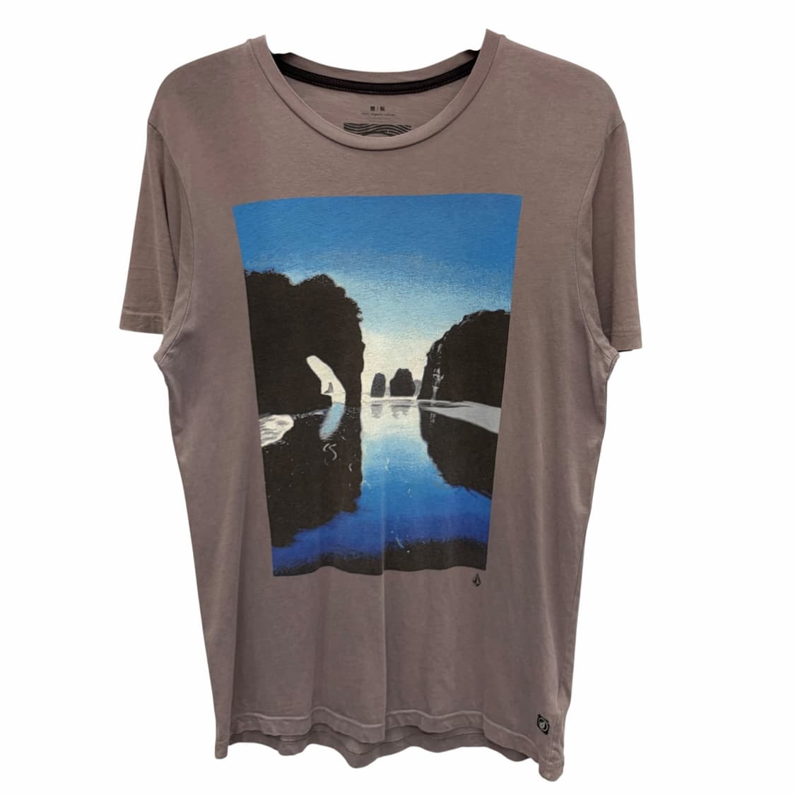 00s Volcom 볼컴 에트르타 절벽 그래픽 빈티지 반팔 티셔츠 M 상품이미지1