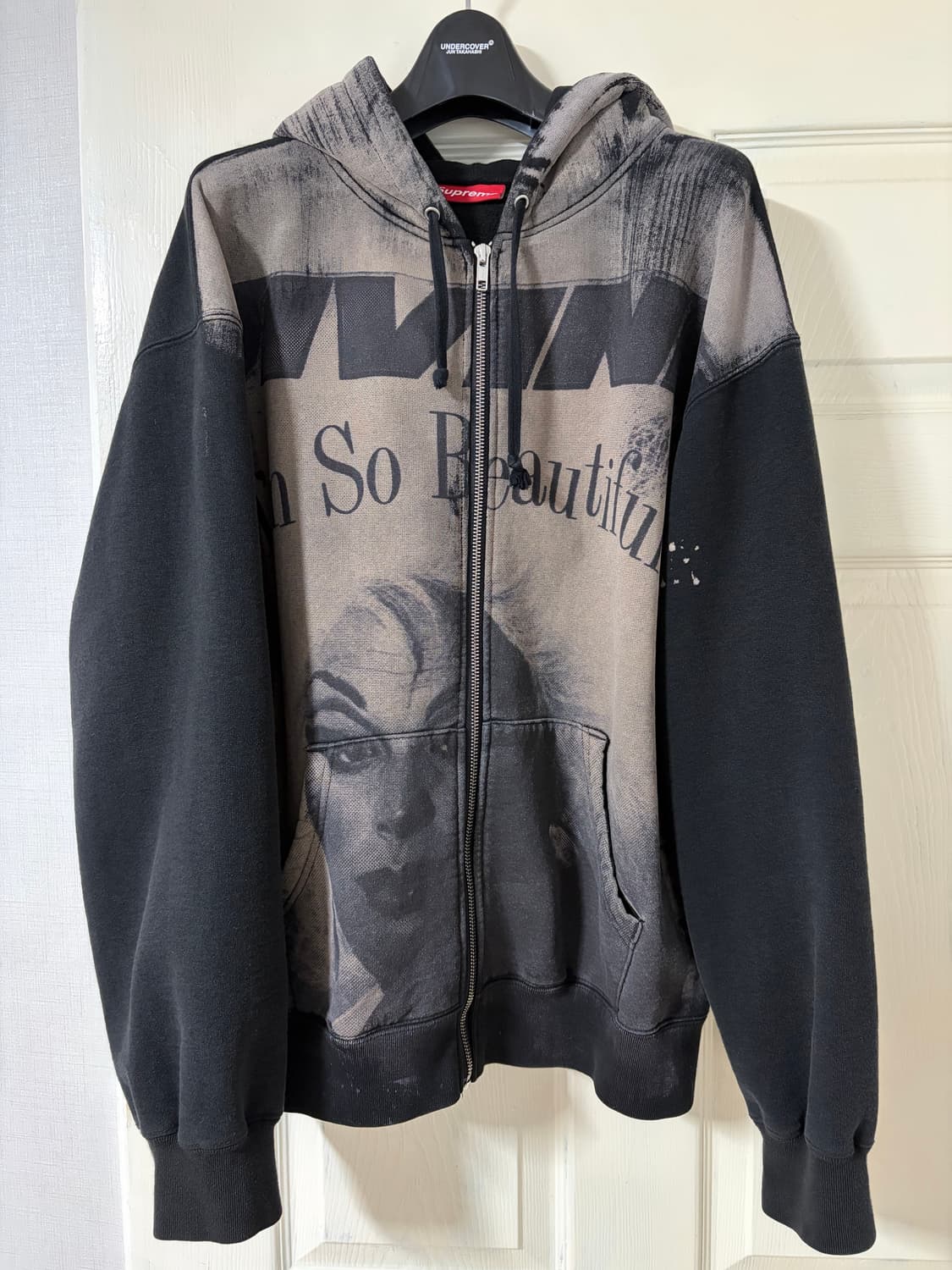 (M) 23ss 슈프림x디바인 후드 집업 블랙 상품이미지2