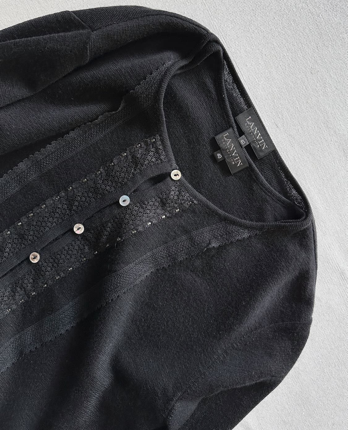 LANVIN lace knit cardigan sleeveless set 상품이미지10