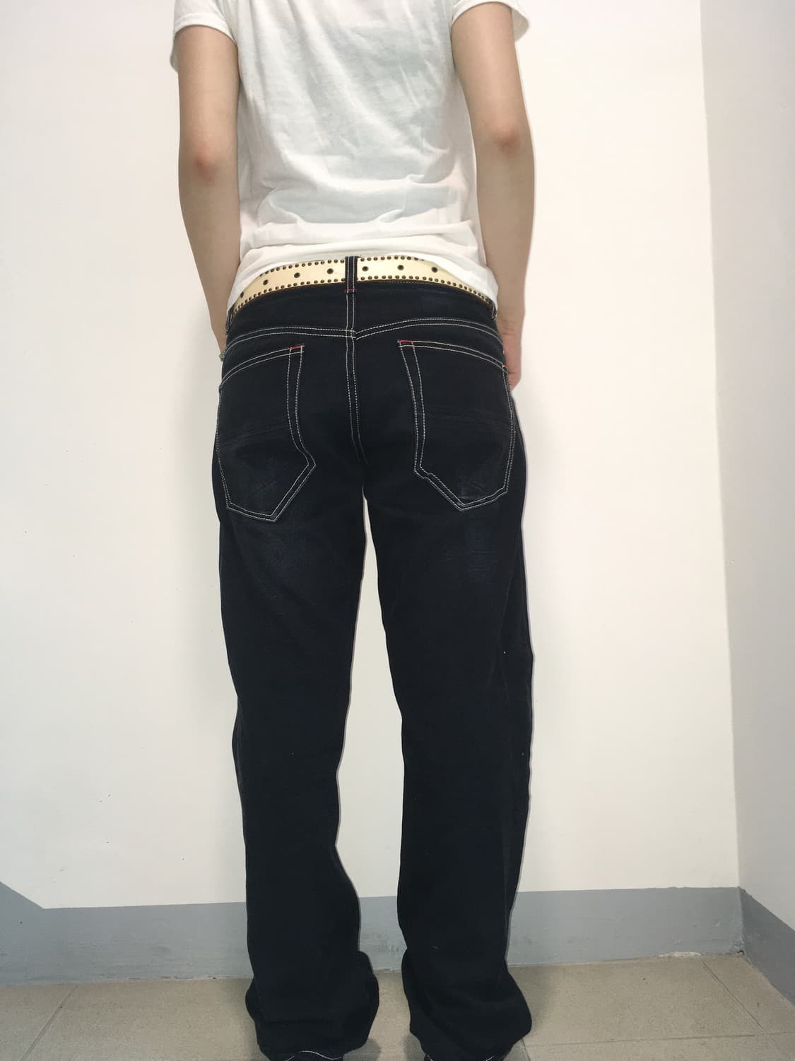 jpn vintage y2k black denim pants 상품이미지3