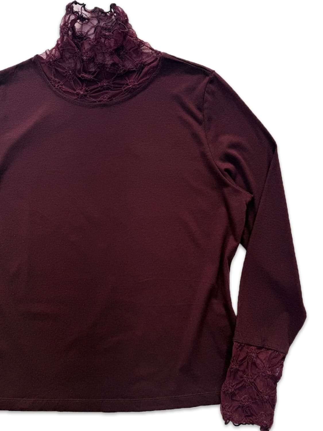 빈티지 바이올렛 레이스 레이어드 긴팔티 상품이미지2