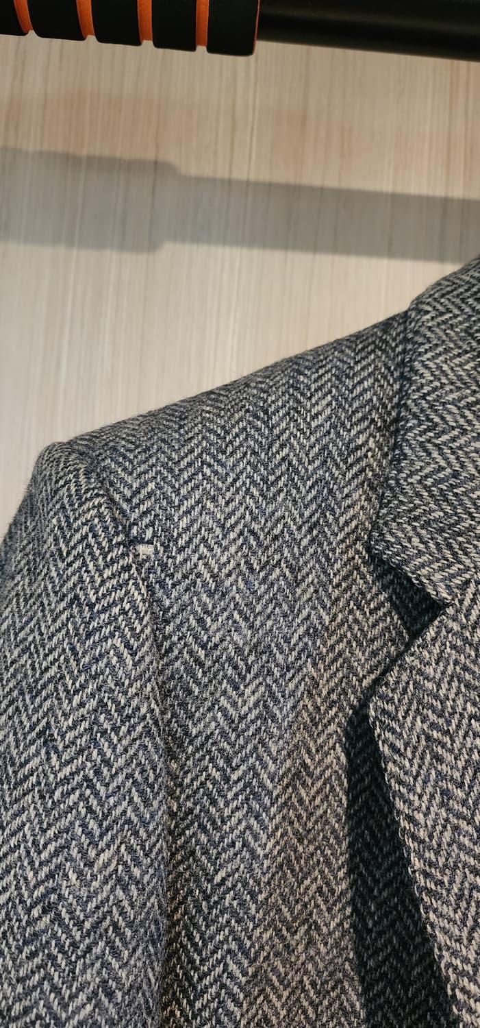 네이비 헤링본 울자켓 L(하자) 상품이미지3