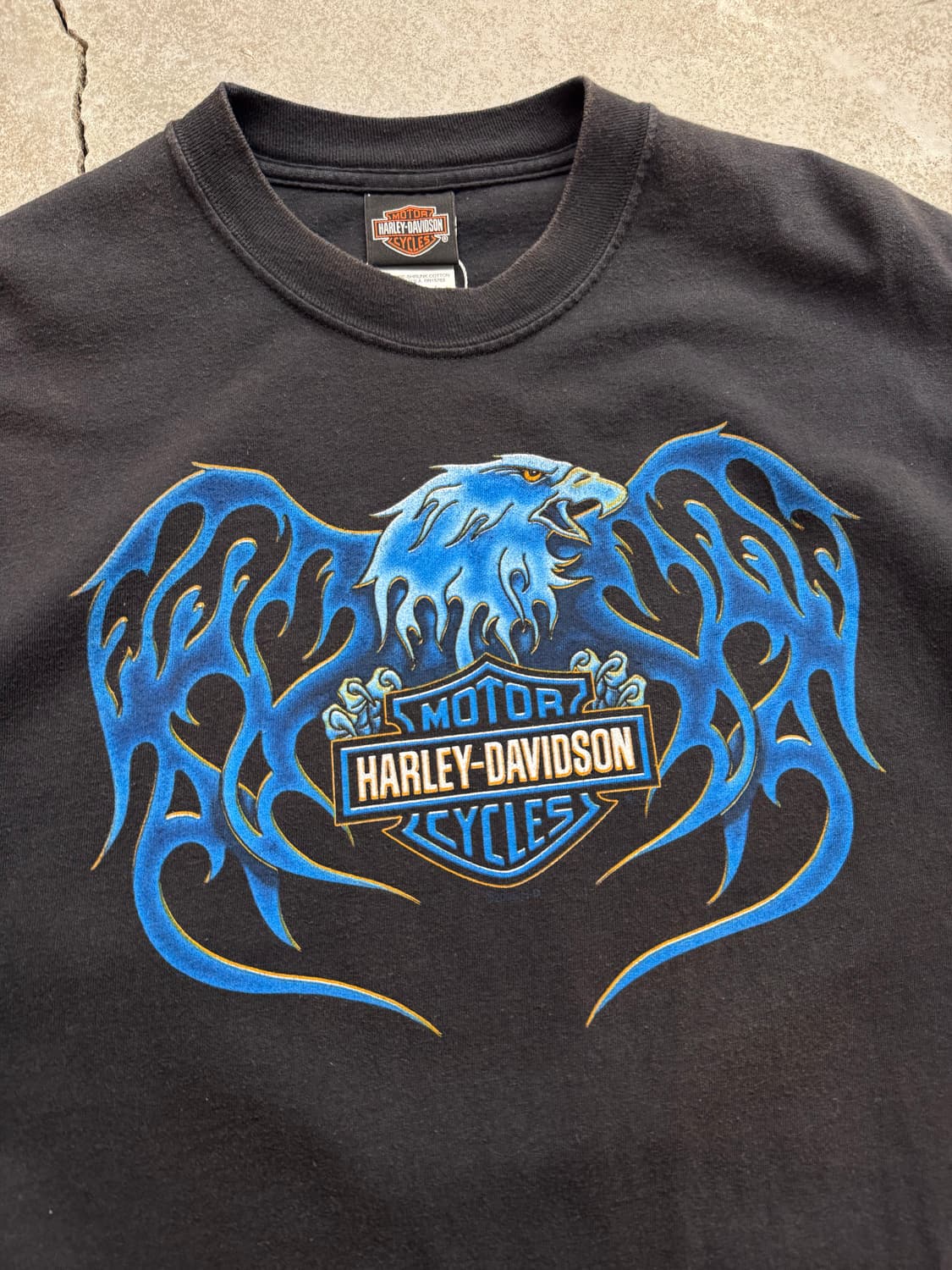 00s 할리데이비슨 블루플레임 호크 반팔티 상품이미지2