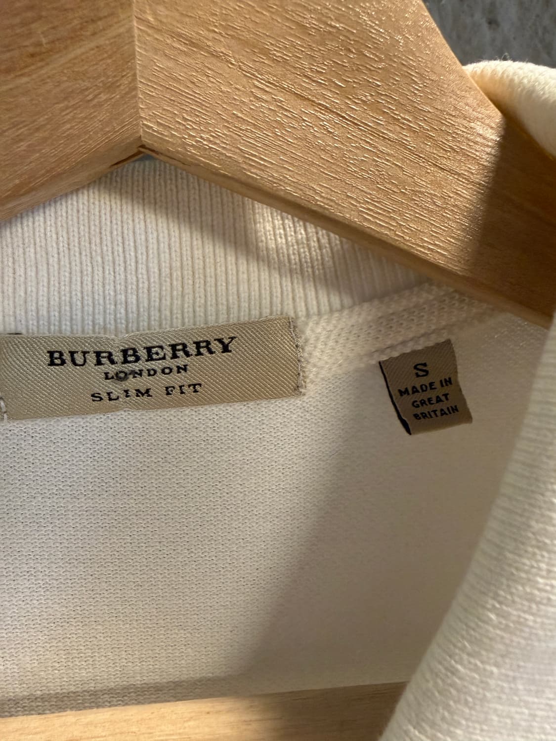 버버리 런던 슬림핏 폴로 셔츠 화이트 S 상품이미지3