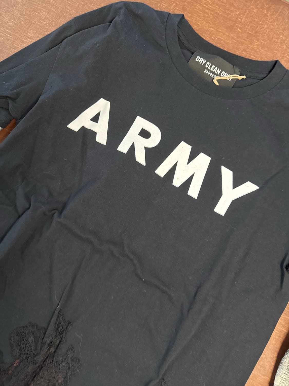 새제품 헤드투토 넘버프로젝트 드라이클린 온리 army 레이스 셔츠 티셔츠 상품이미지2