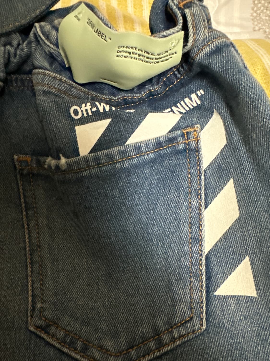 오프화이트(Off-White)디아고날(Diagonal) 벨티드 데님 팬츠 상품이미지6