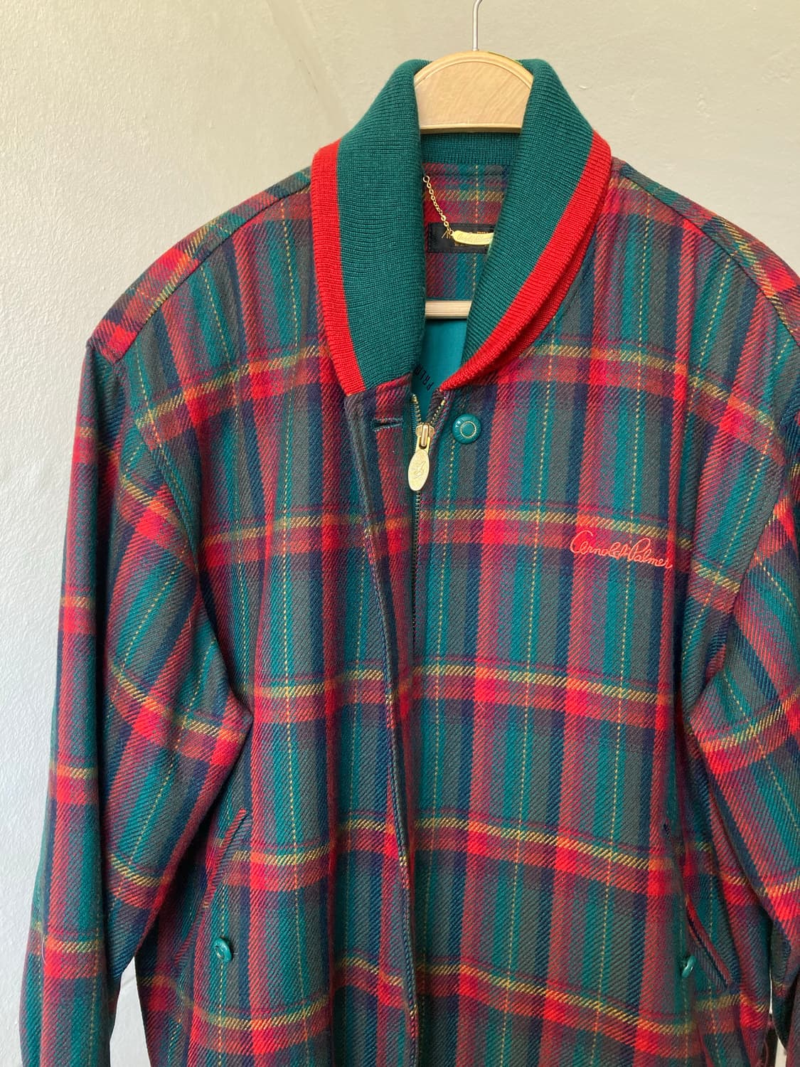 아놀드파마 체크 울 봄버 상품이미지2