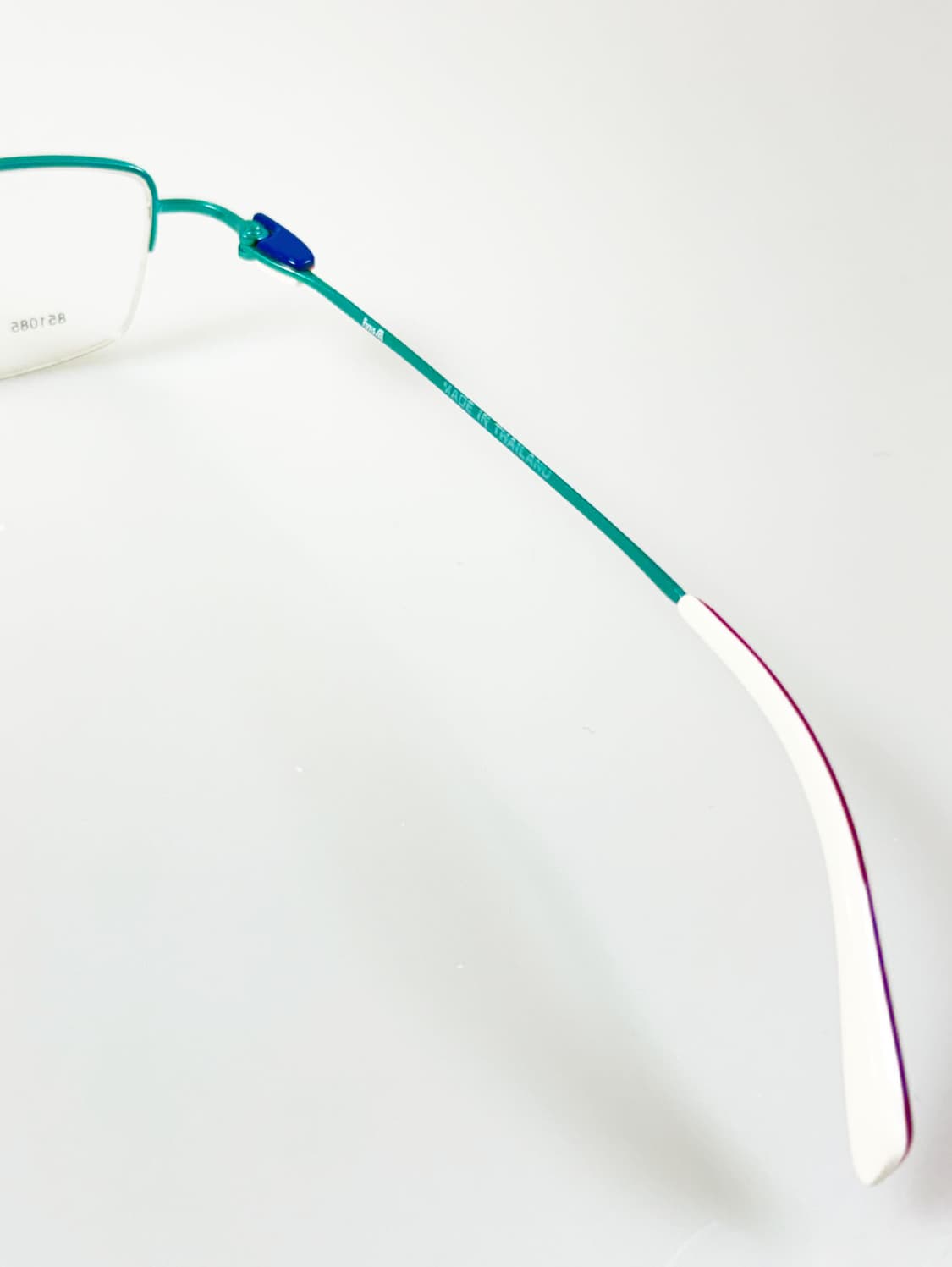 90s FUTIS 터콰이즈 반무테 스퀘어 메탈 빈티지 안경 상품이미지6