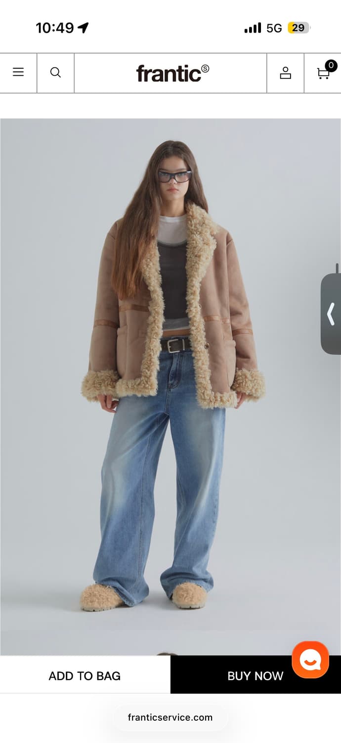 프랜틱서비스 리버시블 포우 스웨이드 하프 무스탕 카멜 상품이미지4