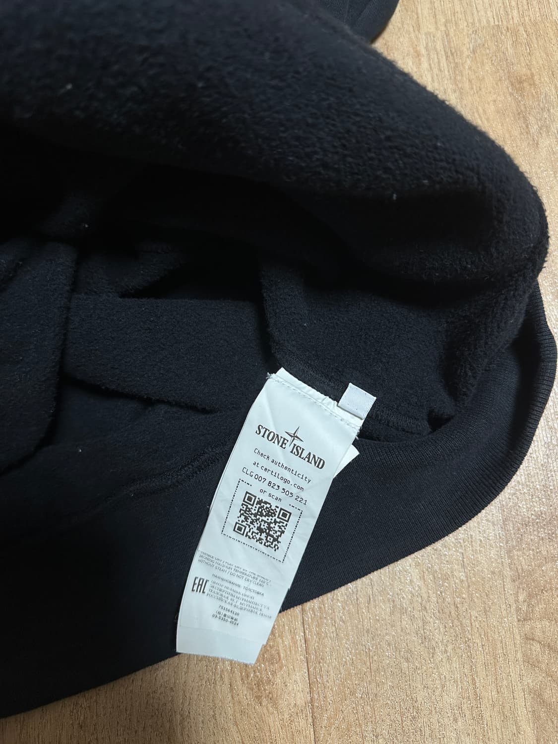 스톤아일랜드 스웨트셔츠 후드 블랙 XL 상품이미지5