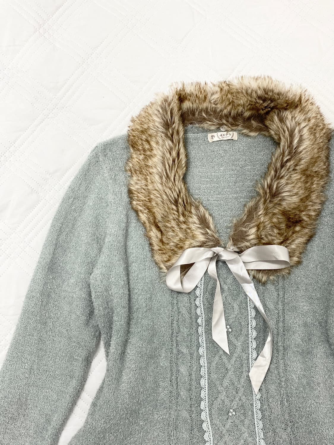 ꒰ঌ 엑시즈팜 로걀 리본 니트 세트 ໒꒱ 상품이미지3