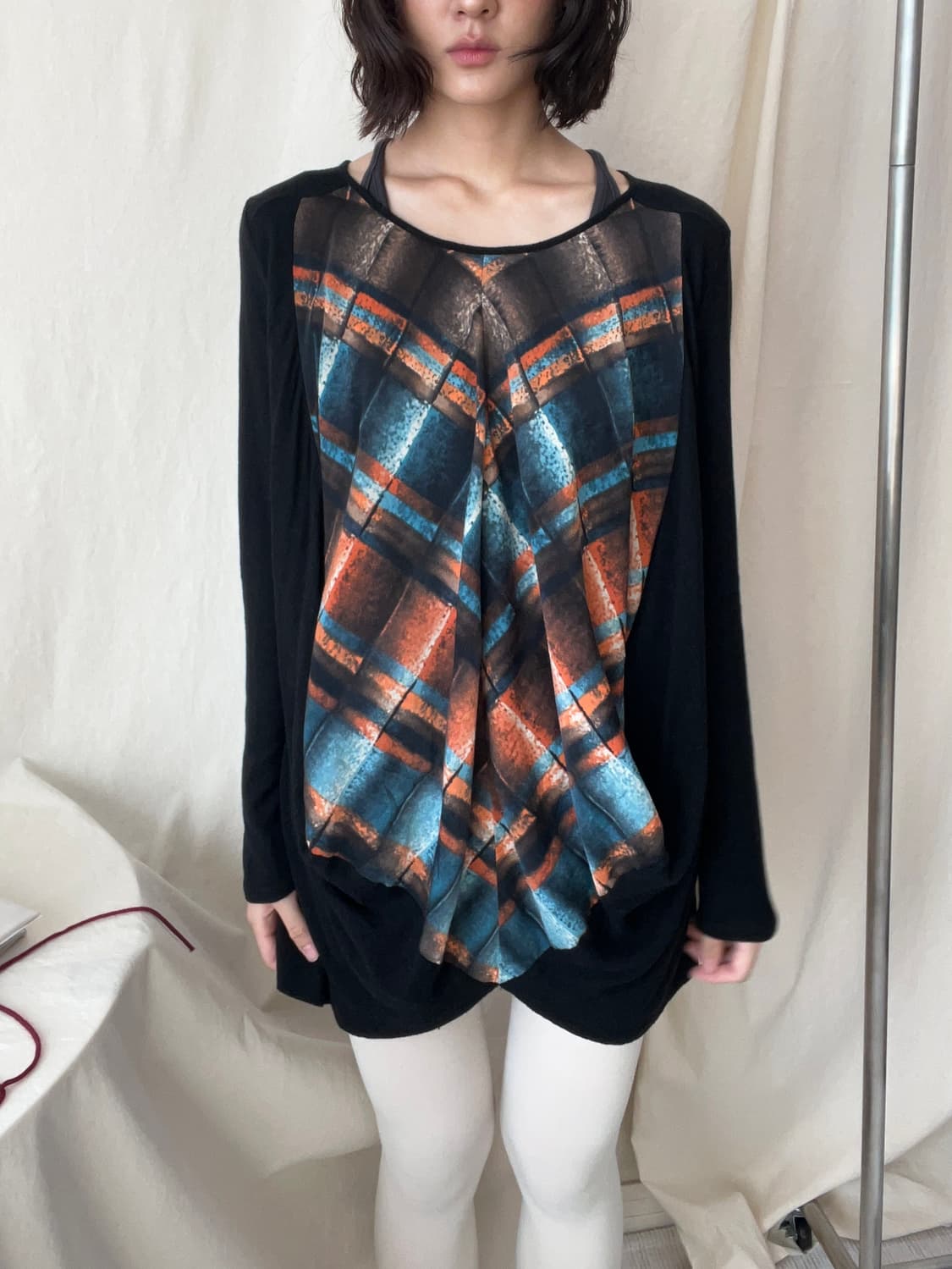 Atsuro Tayama Checked Knit Top 상품이미지1