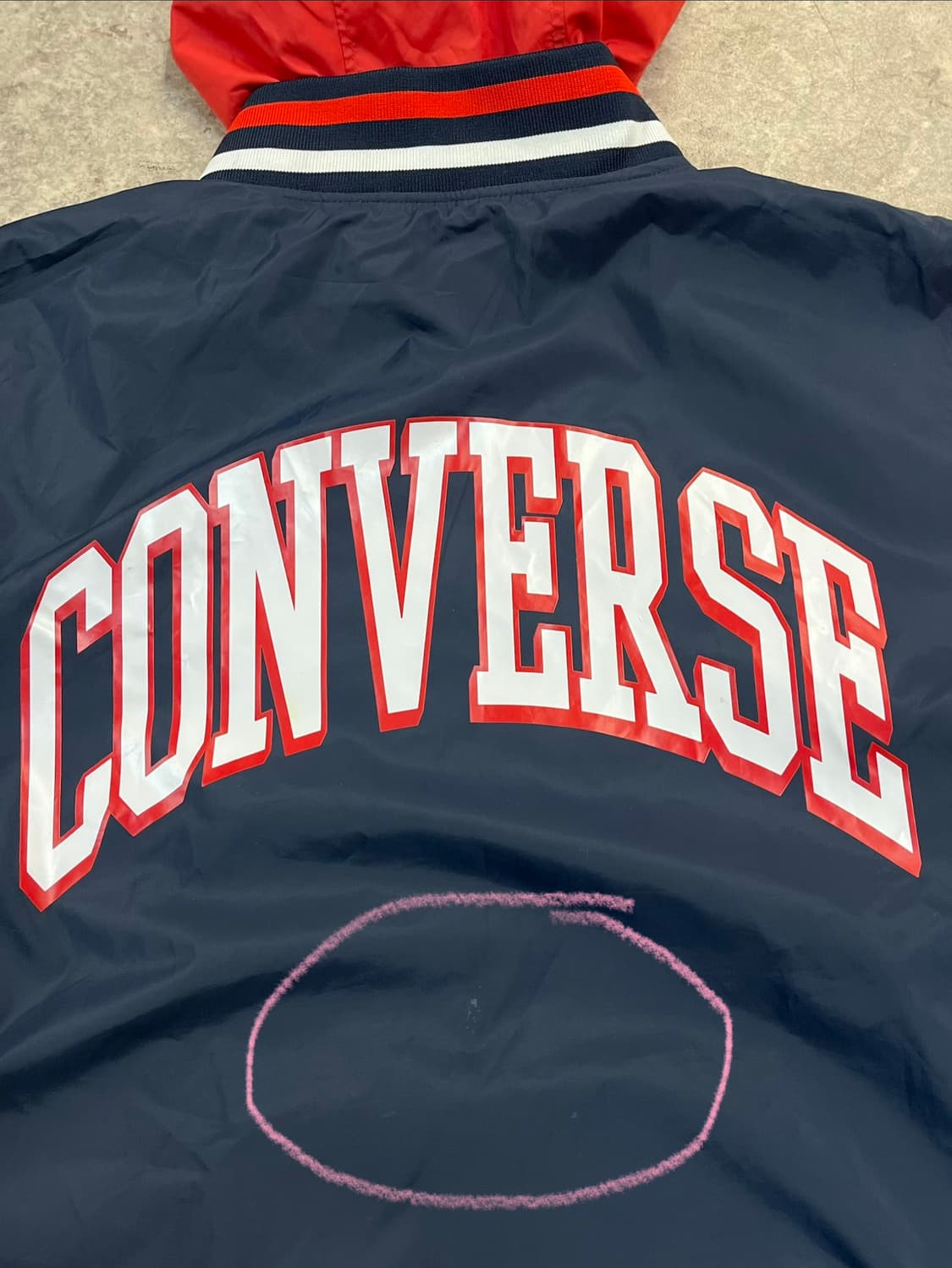 컨버스 배색 후드 바람막이 자켓 네이비 키즈 L #csz3059 상품이미지8